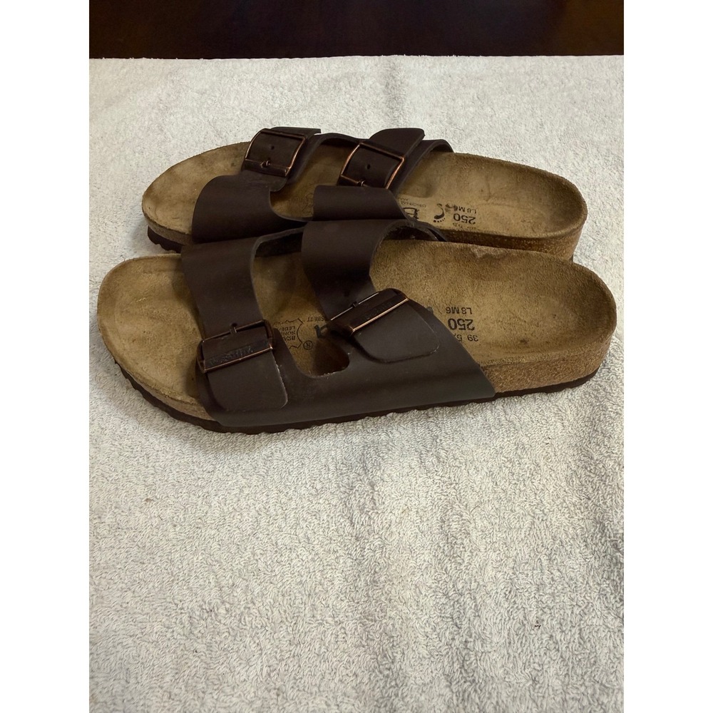 Betula by Birkenstock Sandals Brown Two Strap Buckle Slides Size 39 L8 M6